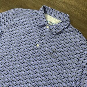 IBKUL Men's Purple Palm Tree Surfboard AOP Polo Shirt Sz XL Tryall Club Logo‎